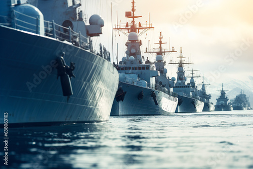 Fotografia Ships of the  Navy on the background of the sea.