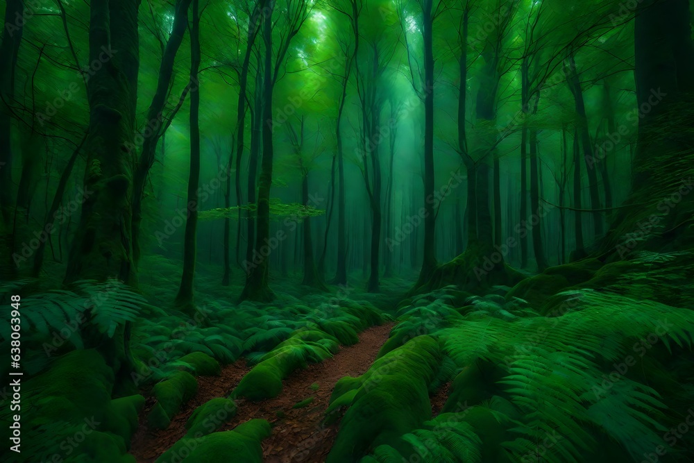 forest in the fog