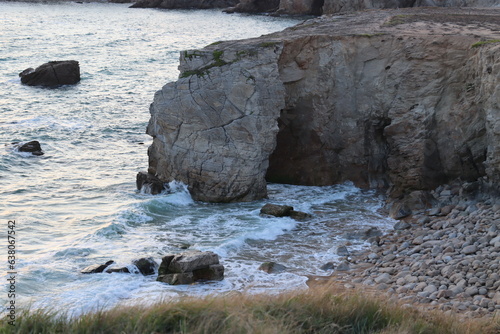 cliffs and arch in Quiberon, France  photo