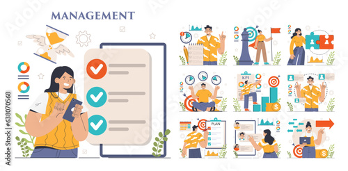 Management set. Successful strategy development and business planning.