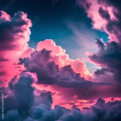 an abstract cloud illuminated with neon light