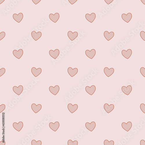Seamless heart pattern on pink background.Simple heart shape seamless pattern in diagonal arrangement. Love and romantic theme background.