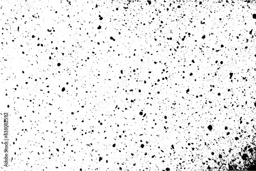 Gritty gravel texture. Gradient halftone overlay backdrop. Monochrome abstract splattered design vector background.