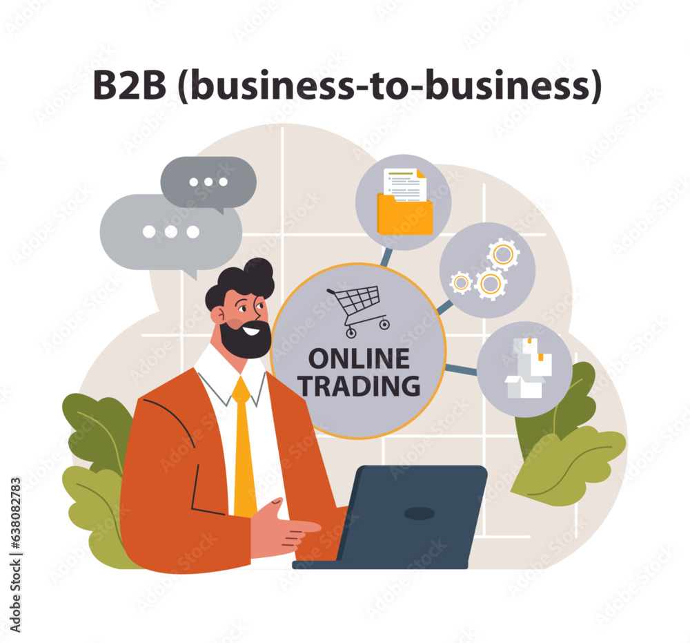E-store and e-commerce business model. B2B, business to business E-store and e-commerce business model. B2B, business to business