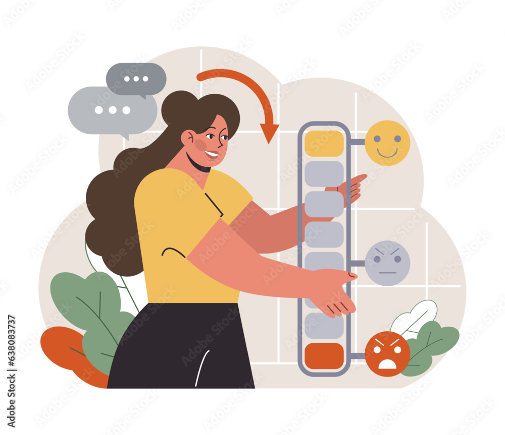 Fototapeta premium Emotional intelligence. Emotion balance and control skill. EQ development.