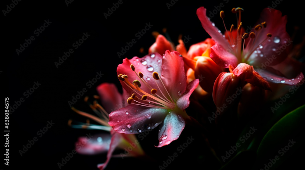 Flowers lilies macro photography, black background