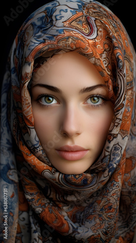 A Pretty Lady with head scarf