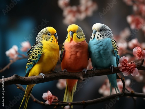 Lovebirds created with artificial intelligence photo