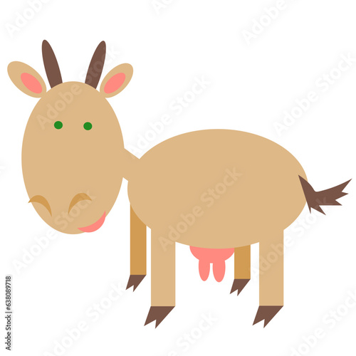 Cheerful goat with an udder