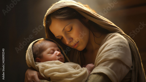 Mary and the Christ child, generative ai