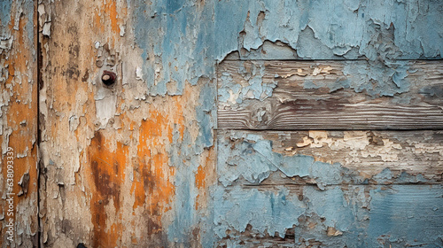 Macro Close-Up Of An Old Door, Peeling Paint © Stock Habit