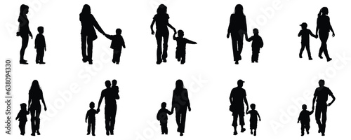 set of family silhouette set