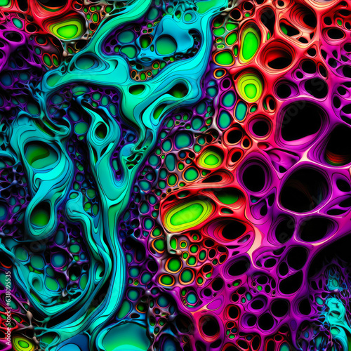 Illustration of Abstract Psychedelic Trippy Wallpaper design for Backround, Texture pattern. generative ai