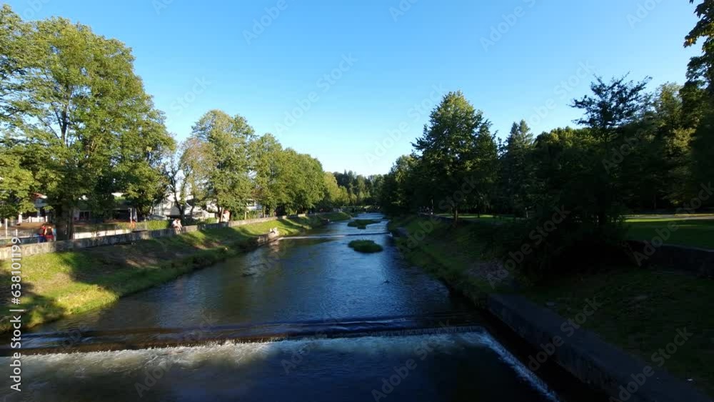 Wisla, Poland August 10, 2023: Vistula River in the tourist town Wisla, Silesian Beskids. Poland Wisla, Poland August 10, 2023: Vistula River in the tourist town Wisla, Silesian Beskids. Poland