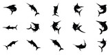 set of marlin silhouette