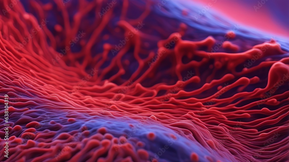 Surface of living tissue of an organism under a microscope, abstract Surface of living tissue of an organism under a microscope, abstract