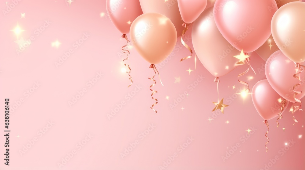 Pink holiday background with balloons Pink holiday background with balloons