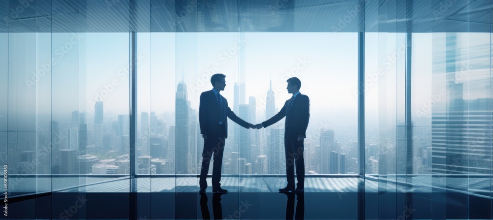 Business men shaking hands en route or on the business background Business men shaking hands en route or on the business background