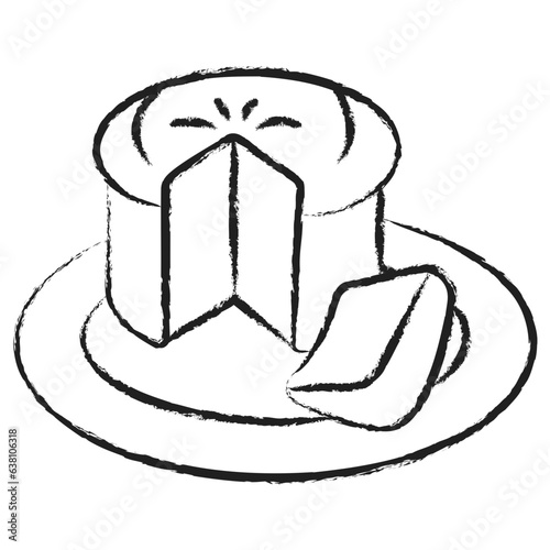 Hand drawn Panettone sweet icon