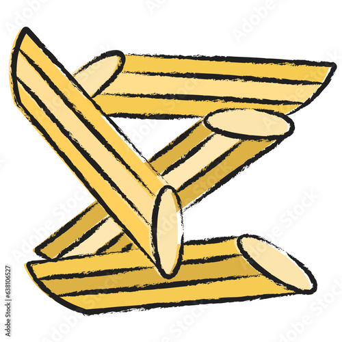 Hand drawn Penne pasta icon