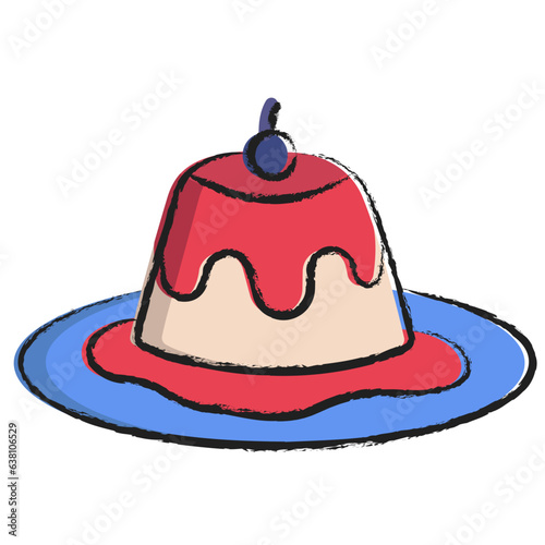 Hand drawn Panna Cotta icon