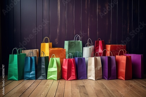 Colorful paper shopping bags