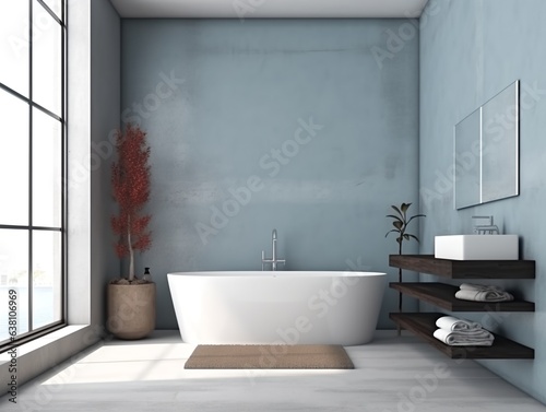 Bathroom minimalistic modern interior  generative ai