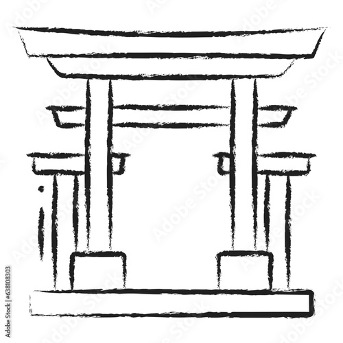 Hand drawn Asian Temple icon