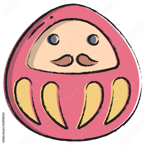 Hand drawn Daruma icon
