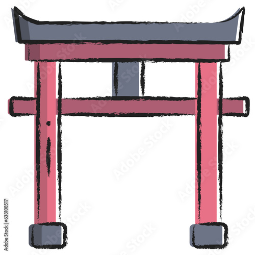 Hand drawn Japanese Gate icon
