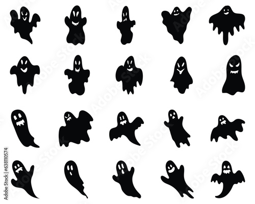 spooky halloween ghost set