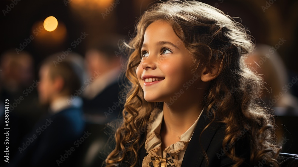 The excited anticipation of a child about to experience an opera concert. The excited anticipation of a child about to experience an opera concert.