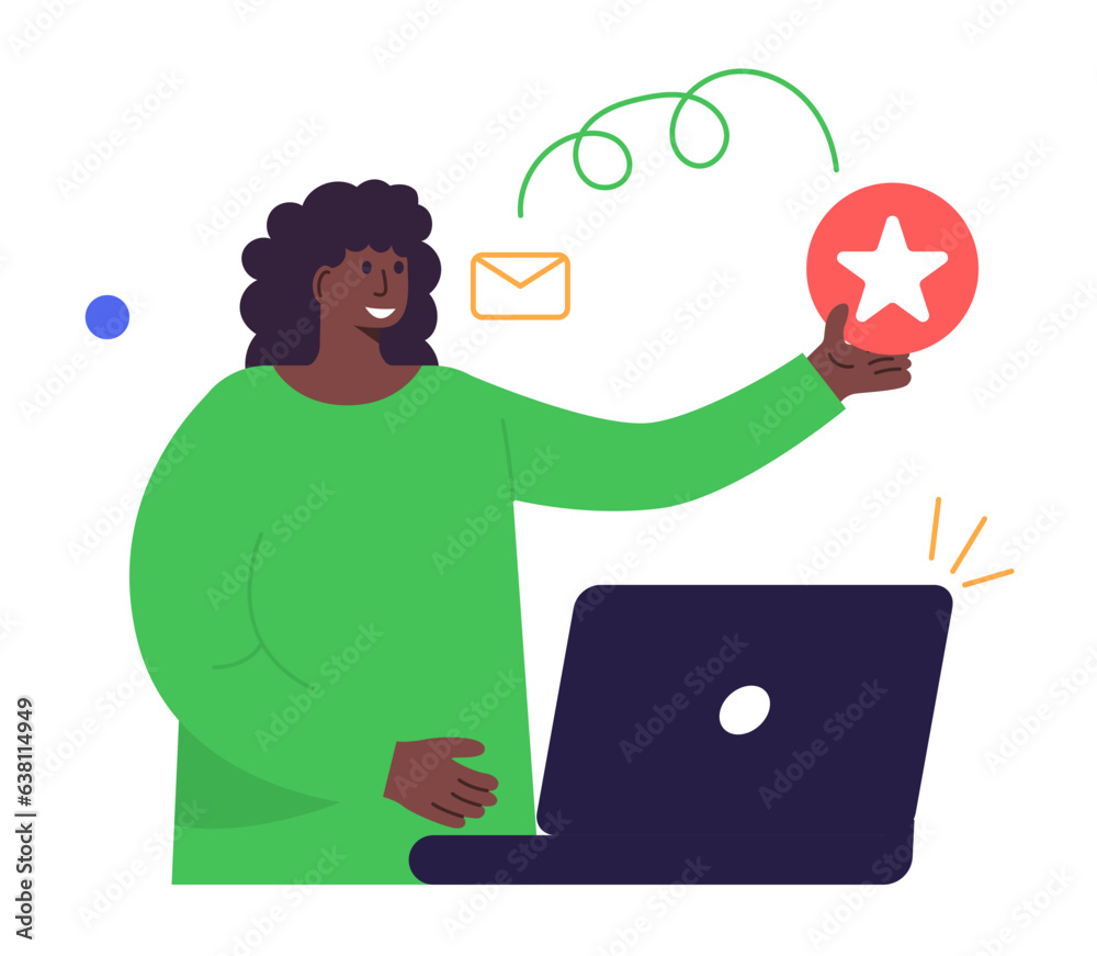 Social media marketing. Email service modern flat concept for web banner design. Vector illustration for social media banner