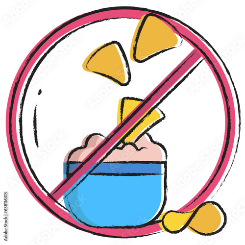 Hand drawn Avoid Chips icon