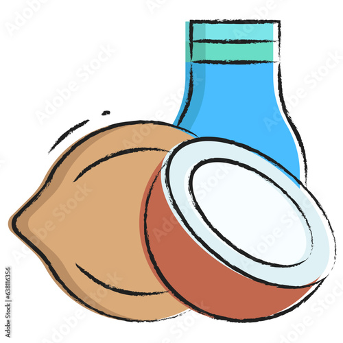 Hand drawn Coconut milk icon