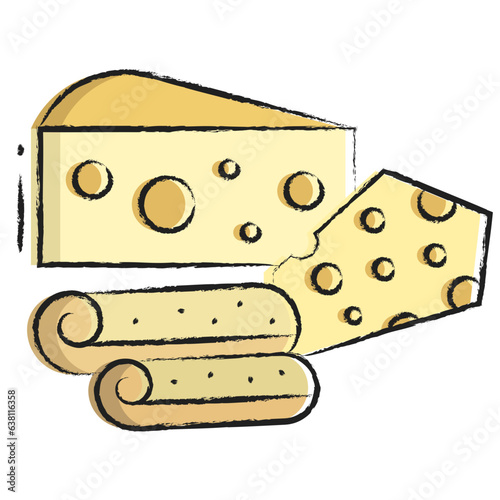 Hand drawn Cheese icon