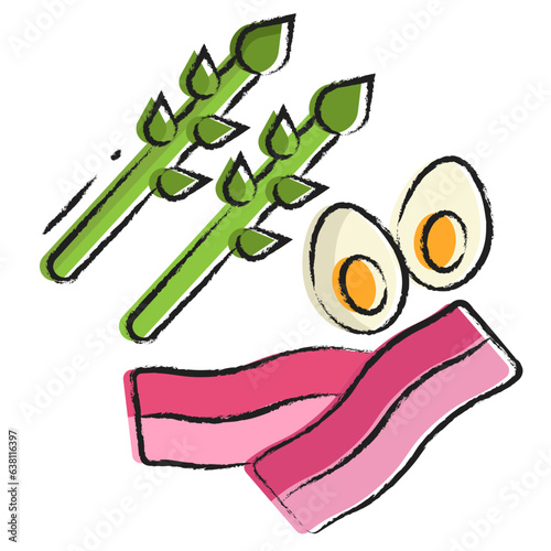 Hand drawn healthy keto icon