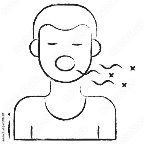 Hand drawn Bad Breath icon