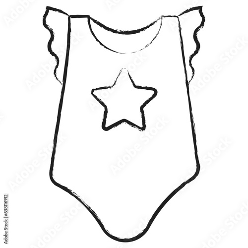 Hand drawn kids singlet dress icon