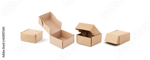 Set cardboard boxes isolated on a white background © SlayStorm