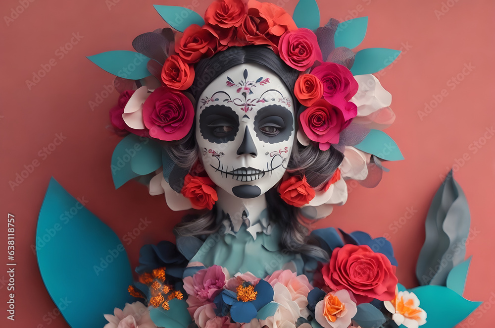 day of the dead catrina paper art style ai generated day of the dead catrina paper art style ai generated