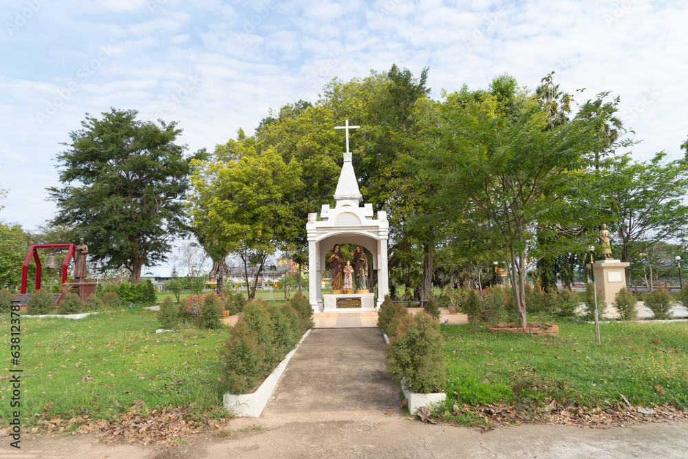 First Presbyterian Church, Samray in capital Bangkok, architecture preservation structure building landscape. Religious beliefs. Catholic religion. Jesus worship.