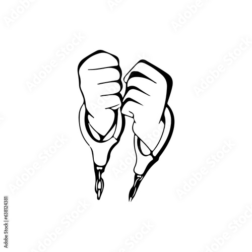 vector illustration of handcuffed hands concept