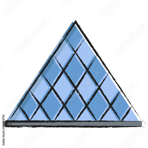 Hand drawn Louvre Pyramid icon