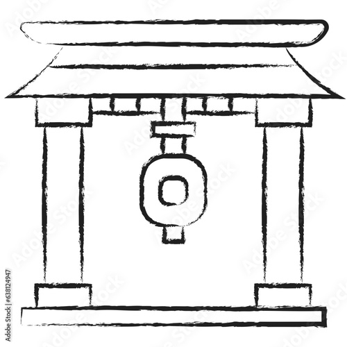 Hand drawn Kaminarimon Gate icon photo