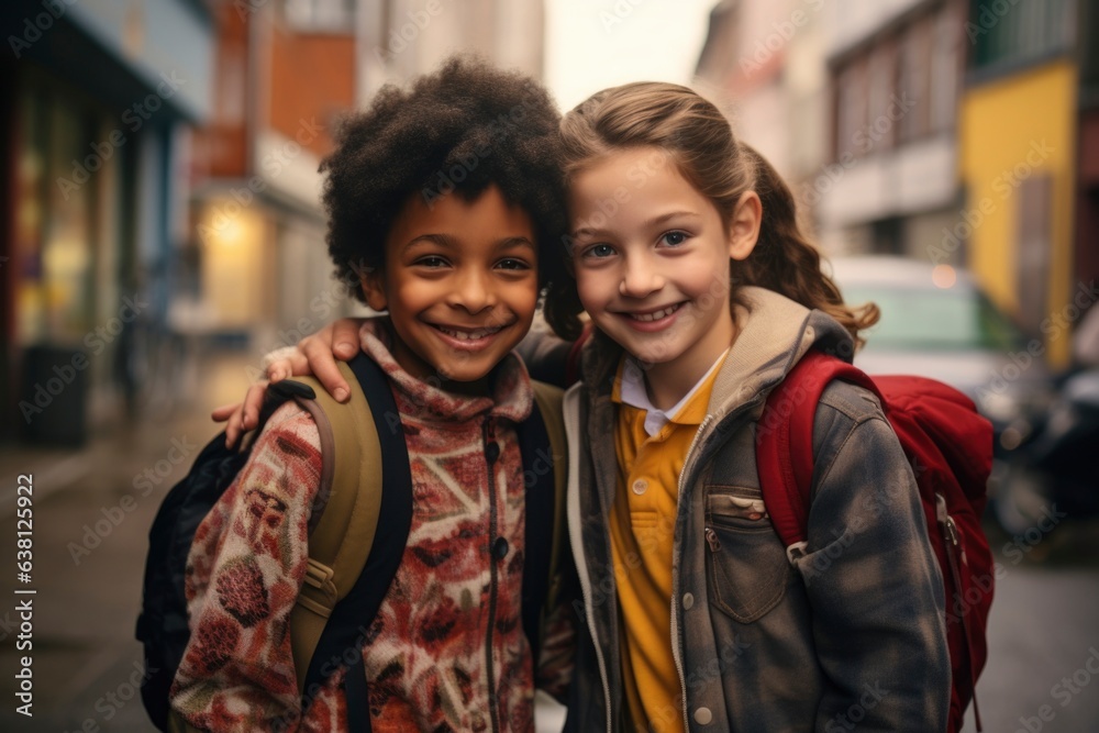 Photo of multiracial children enjoy their school life Photo of multiracial children enjoy their school life