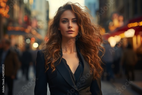 Girl Photo  Young  Trendy  Modern Fashion Portrait of an Attractive  Woman Photo Portrait Happy  and Confident Female Enjoying Carefree Leisure in the Vibrant Urban Cityscape Fashion Show