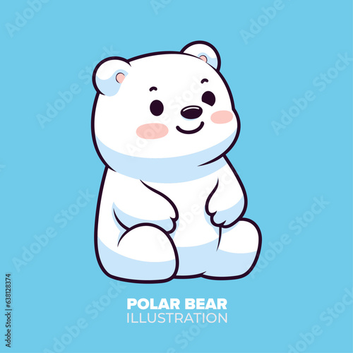 Cute Polar Bear Cartoon: Vector Icon Illustration Evoking Animal Nature Concept in Flat Cartoon Style