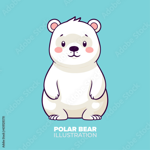 Captivating Cute Polar Bear Cartoon Vector Icon Illustration in Flat Cartoon Style: Embracing Animal Nature Concept