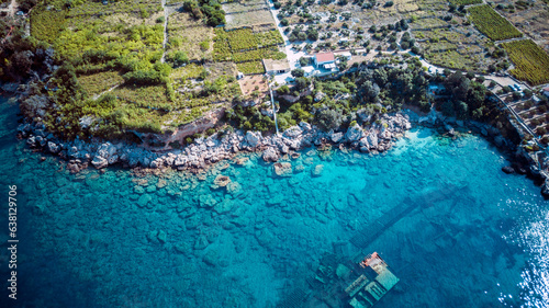 Aerial image of sunken ship Boka, near the town of Orebic at the Peljesac peninsula, Croatia © Miroslav Posavec